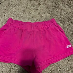 Magenta north face sweat shorts